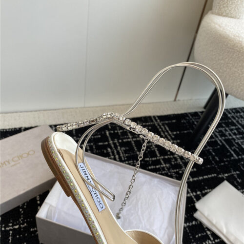 High Quality Luxury Jimmy Choo Square Buckle Drill Point Half Drag – Style 20151 product detail