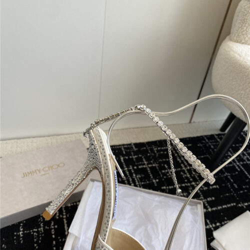 High Quality Luxury Jimmy Choo Square Buckle Drill Point Half Drag – Style 62487 product detail