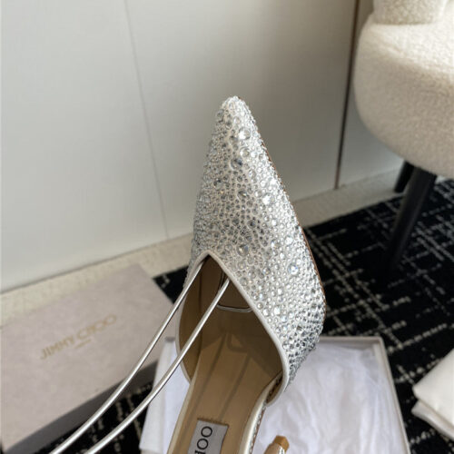 High Quality Luxury Jimmy Choo Square Buckle Drill Point Half Drag – Style 62487 product detail