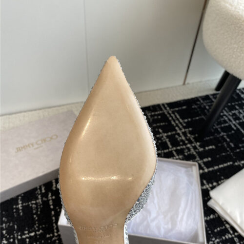 High Quality Luxury Jimmy Choo Square Buckle Drill Point Half Drag – Style 62487 product detail