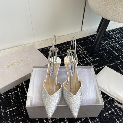 High Quality Luxury Jimmy Choo Square Buckle Drill Point Half Drag – Style 01431 product detail