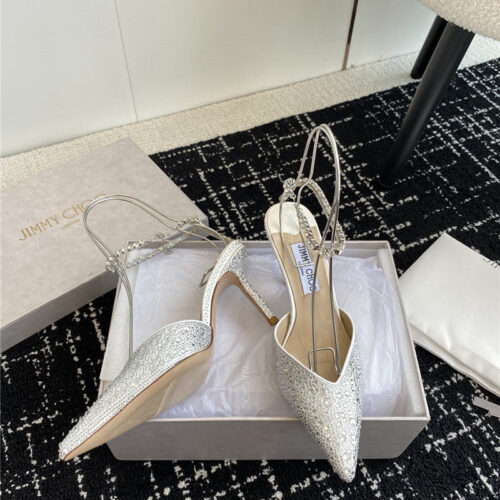 High Quality Luxury Jimmy Choo Square Buckle Drill Point Half Drag – Style 01431 product detail