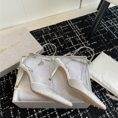 High Quality Luxury Jimmy Choo Square Buckle Drill Point Half Drag – Style 01431 product detail