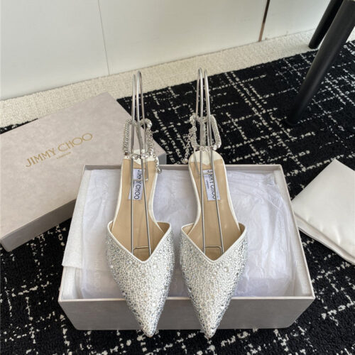 High Quality Luxury Jimmy Choo Square Buckle Drill Point Half Drag – Style 74839 product detail