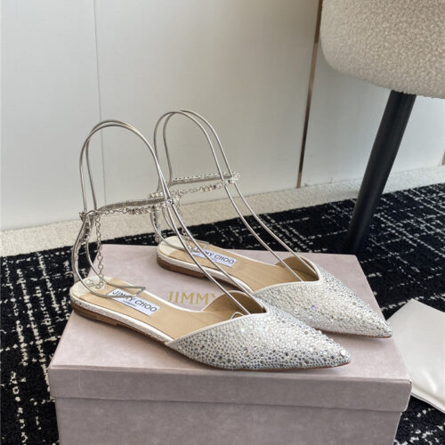 High Quality Luxury Jimmy Choo Square Buckle Drill Point Half Drag – Style 74839 alternate view