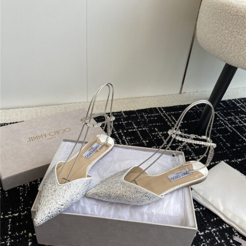 High Quality Luxury Jimmy Choo Square Buckle Drill Point Half Drag – Style 74839 product detail