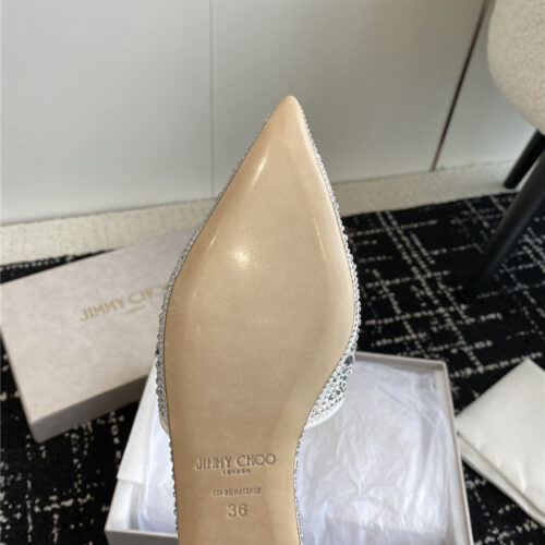 High Quality Luxury Jimmy Choo Square Buckle Drill Point Half Drag – Style 74839 product detail