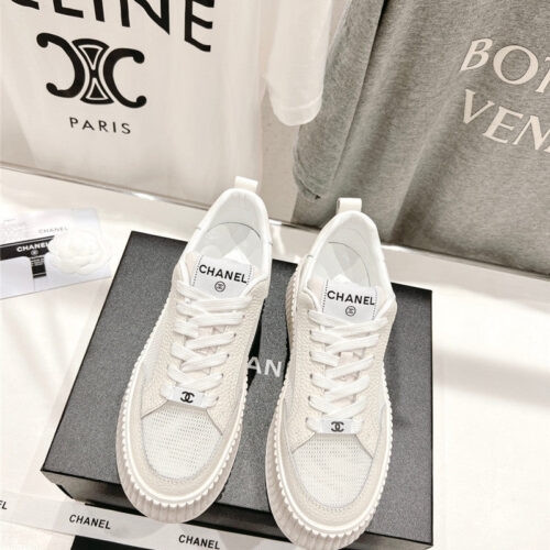 High Quality Luxury Chanel New Grid Fabric Casual Shoes – Style 54950 product detail