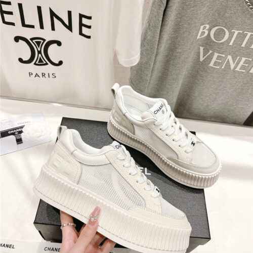 High Quality Luxury Chanel New Grid Fabric Casual Shoes – Style 54950 product detail