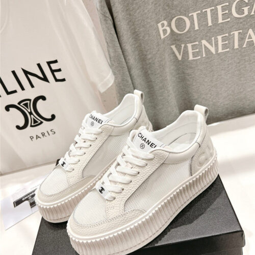 High Quality Luxury Chanel New Grid Fabric Casual Shoes – Style 54950