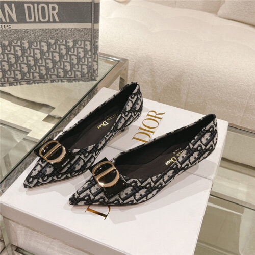 High Quality Luxury Dior Early Spring New Cat Heel Shoes – Style 10374