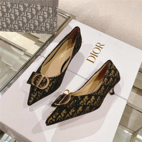 High Quality Luxury Dior Early Spring New Cat Heel Shoes – Style 29574