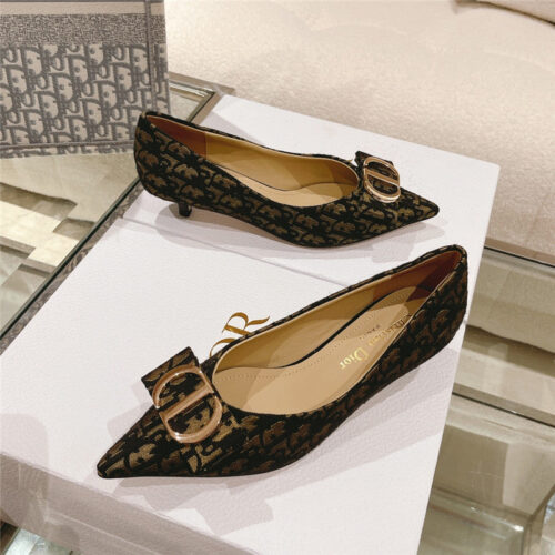 High Quality Luxury Dior Early Spring New Cat Heel Shoes – Style 29574 product detail