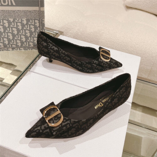 High Quality Luxury Dior Early Spring New Cat Heel Shoes product detail