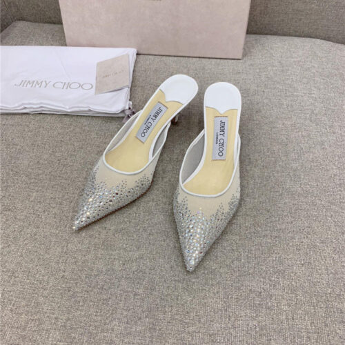 High Quality Luxury Jimmy Choo New Rhinestone Mesh Fairy Shoes Wedding Shoes alternate view