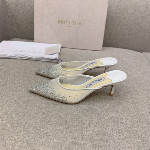 High Quality Luxury Jimmy Choo New Rhinestone Mesh Fairy Shoes Wedding Shoes product detail