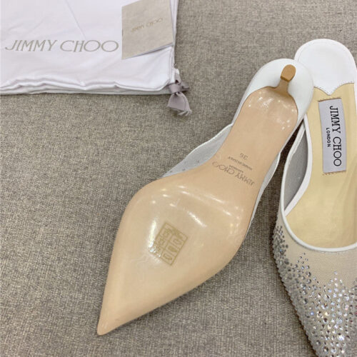 High Quality Luxury Jimmy Choo New Rhinestone Mesh Fairy Shoes Wedding Shoes product detail