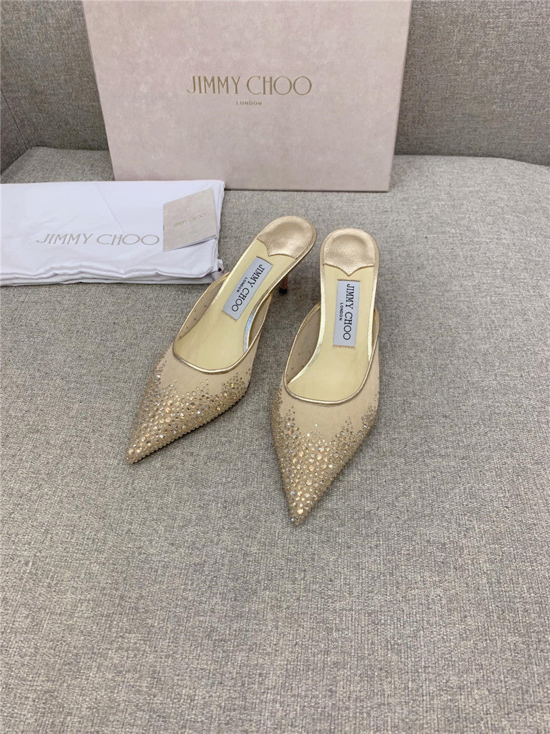 High Quality Luxury Jimmy Choo New Rhinestone Mesh Fairy Shoes Wedding Shoes – Style 76983 product detail