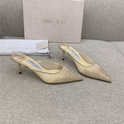 High Quality Luxury Jimmy Choo New Rhinestone Mesh Fairy Shoes Wedding Shoes – Style 76983