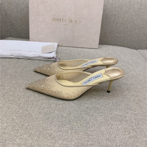 High Quality Luxury Jimmy Choo New Rhinestone Mesh Fairy Shoes Wedding Shoes – Style 76983 product detail