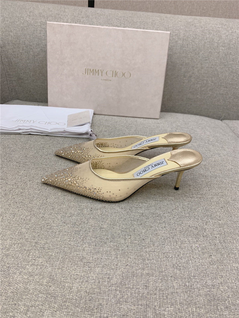 High Quality Luxury Jimmy Choo New Rhinestone Mesh Fairy Shoes Wedding Shoes – Style 76983 product detail