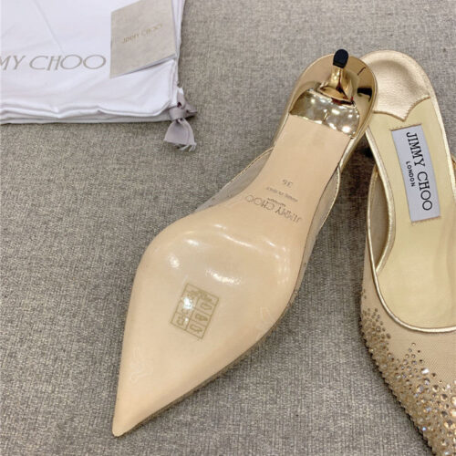 High Quality Luxury Jimmy Choo New Rhinestone Mesh Fairy Shoes Wedding Shoes – Style 76983 product detail