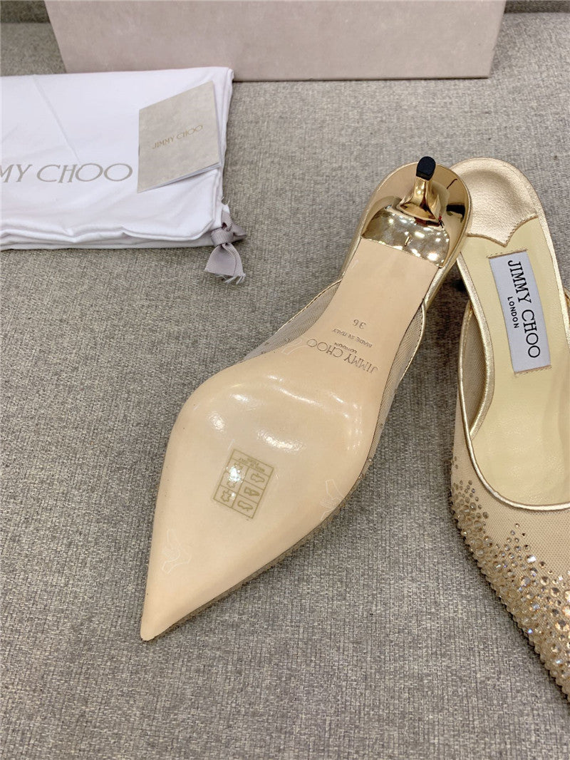High Quality Luxury Jimmy Choo New Rhinestone Mesh Fairy Shoes Wedding Shoes – Style 76983 product detail