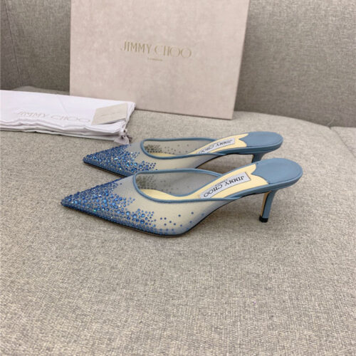 High Quality Luxury Jimmy Choo New Rhinestone Mesh Fairy Shoes Wedding Shoes – Style 08055 product detail