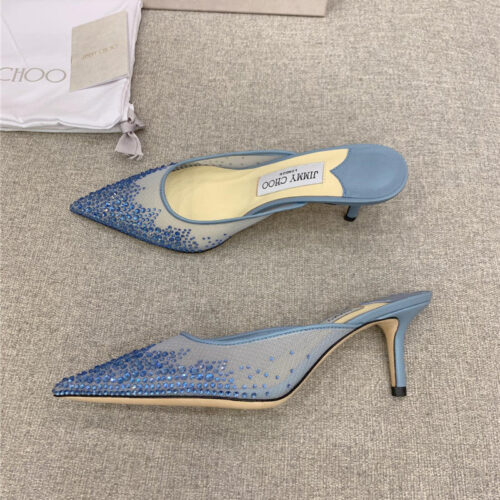 High Quality Luxury Jimmy Choo New Rhinestone Mesh Fairy Shoes Wedding Shoes – Style 08055 product detail
