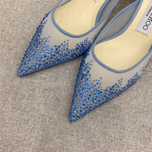 High Quality Luxury Jimmy Choo New Rhinestone Mesh Fairy Shoes Wedding Shoes – Style 08055 product detail