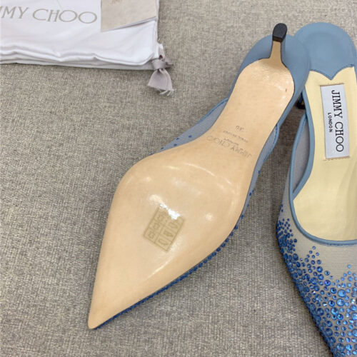High Quality Luxury Jimmy Choo New Rhinestone Mesh Fairy Shoes Wedding Shoes – Style 08055 product detail
