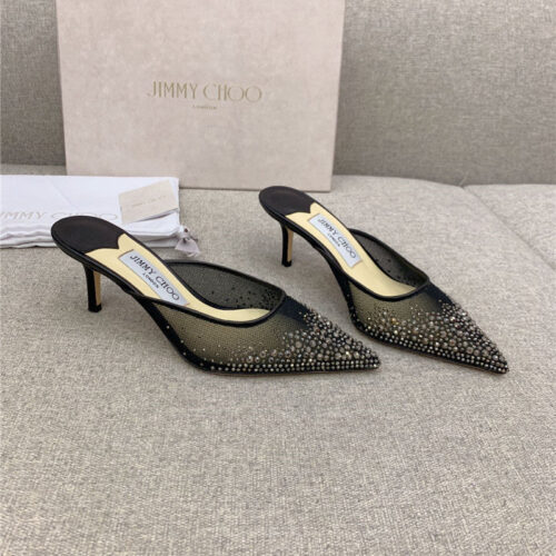 High Quality Luxury Jimmy Choo New Rhinestone Mesh Fairy Shoes Wedding Shoes – Style 39127