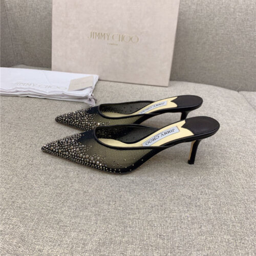 High Quality Luxury Jimmy Choo New Rhinestone Mesh Fairy Shoes Wedding Shoes – Style 39127 product detail