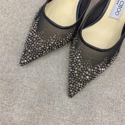 High Quality Luxury Jimmy Choo New Rhinestone Mesh Fairy Shoes Wedding Shoes – Style 39127 product detail