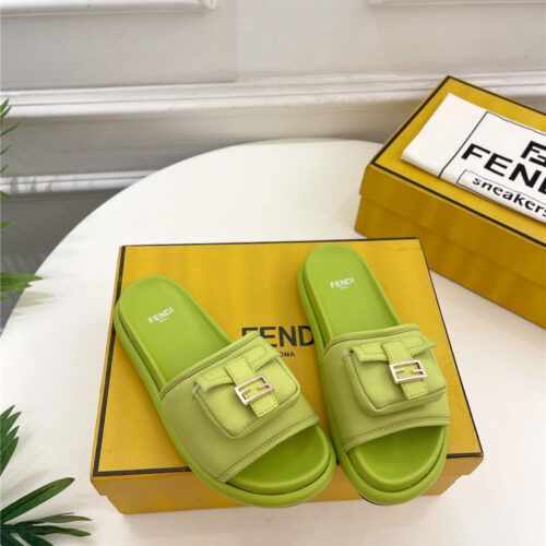 High Quality Luxury Fendi Pocket Casual Slippers