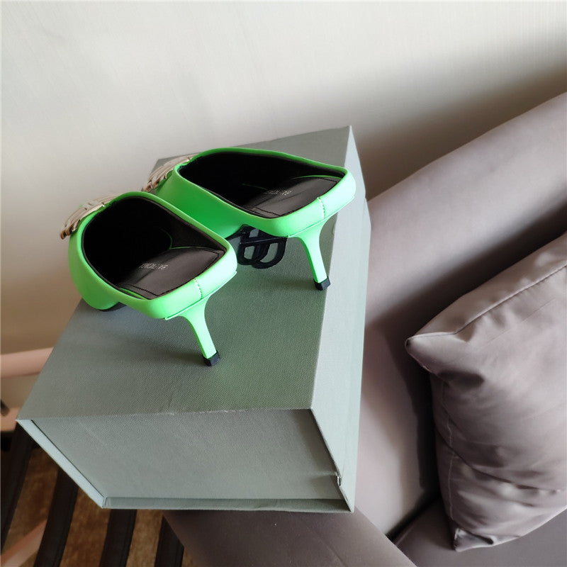 High Quality Luxury Balenciaga New Double B Buckle Muller Slippers product detail