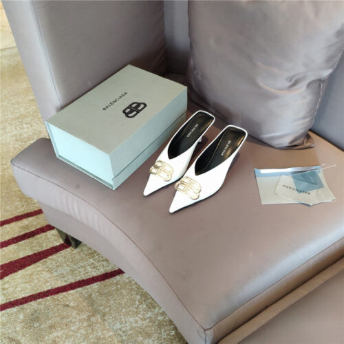 High Quality Luxury Balenciaga New Double B Buckle Muller Slippers – Style 54083 product detail