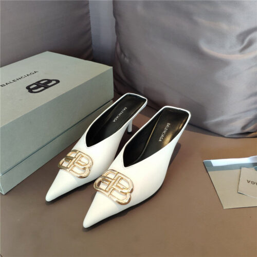 High Quality Luxury Balenciaga New Double B Buckle Muller Slippers – Style 54083