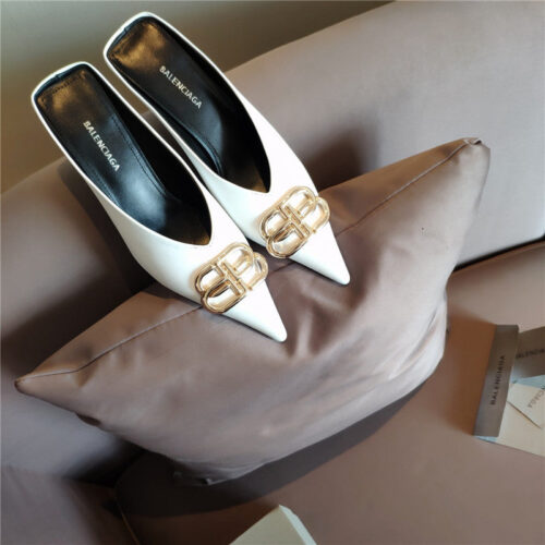 High Quality Luxury Balenciaga New Double B Buckle Muller Slippers – Style 54083 alternate view