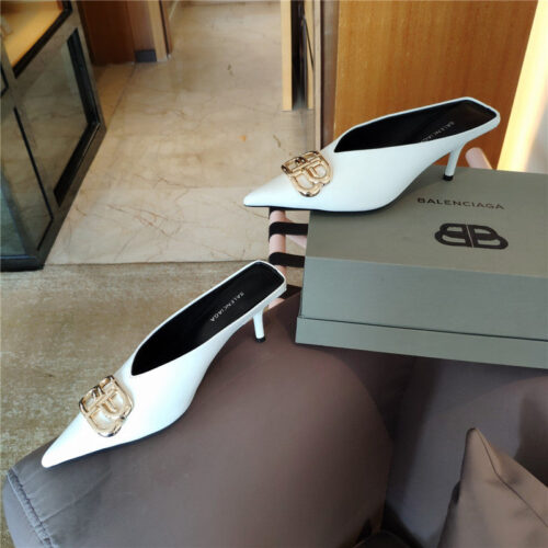High Quality Luxury Balenciaga New Double B Buckle Muller Slippers – Style 54083 product detail