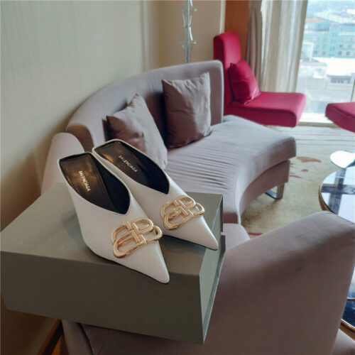 High Quality Luxury Balenciaga New Double B Buckle Muller Slippers – Style 54083 product detail