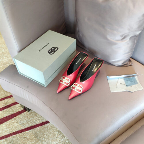 High Quality Luxury Balenciaga New Double B Buckle Muller Slippers – Style 85155
