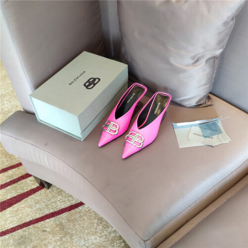 High Quality Luxury Balenciaga New Double B Buckle Muller Slippers – Style 48995 product detail