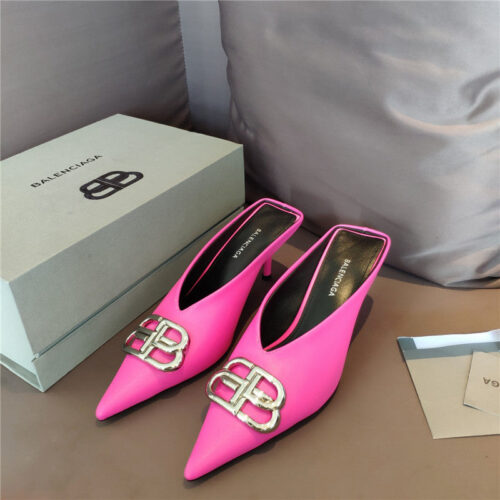 High Quality Luxury Balenciaga New Double B Buckle Muller Slippers – Style 48995