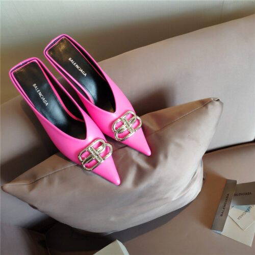 High Quality Luxury Balenciaga New Double B Buckle Muller Slippers – Style 48995 product detail