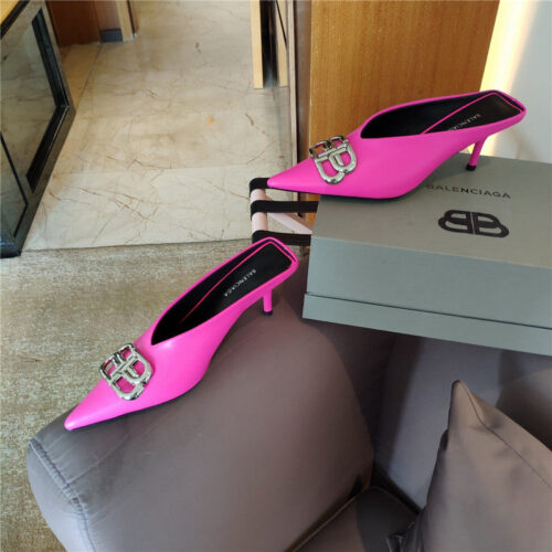 High Quality Luxury Balenciaga New Double B Buckle Muller Slippers – Style 48995 product detail