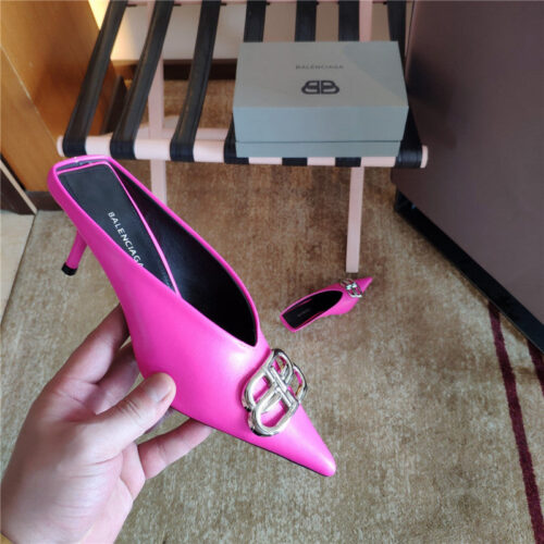 High Quality Luxury Balenciaga New Double B Buckle Muller Slippers – Style 48995 alternate view