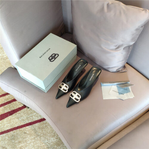High Quality Luxury Balenciaga New Double B Buckle Muller Slippers – Style 80067 product detail