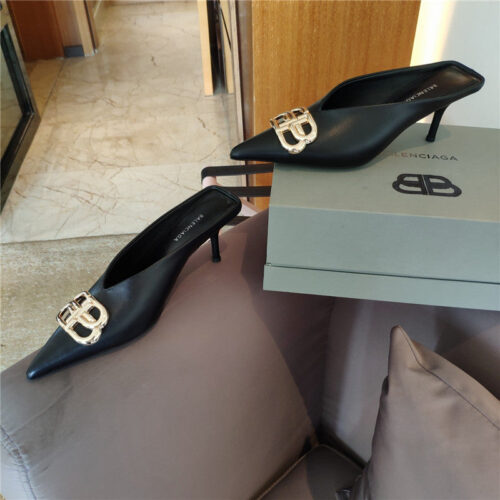 High Quality Luxury Balenciaga New Double B Buckle Muller Slippers – Style 80067 product detail