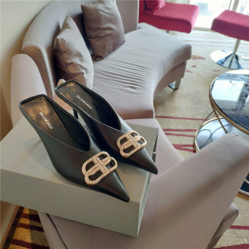 High Quality Luxury Balenciaga New Double B Buckle Muller Slippers – Style 80067 product detail